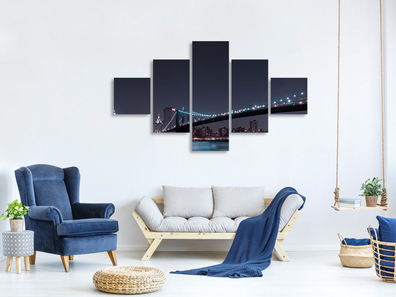 5-piece-canvas-print-manhattan-skyline-and-brooklyn-bridge