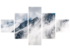 5-piece-canvas-print-mountain-view-with-clouds