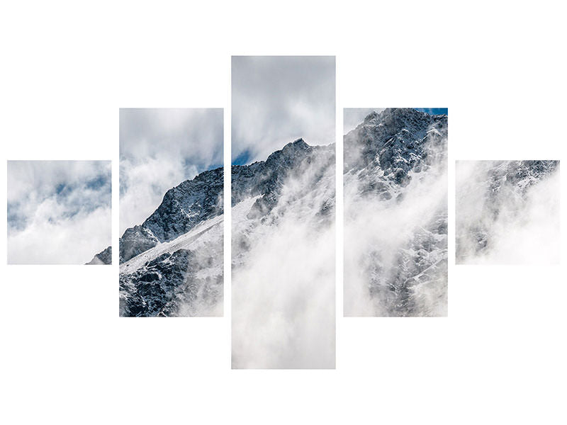 5-piece-canvas-print-mountain-view-with-clouds