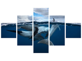 5-piece-canvas-print-pod-of-dolphin-at-the-surface