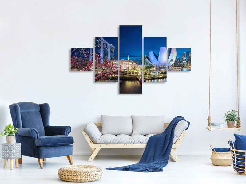 5-piece-canvas-print-singapore-marina-bay-panorama