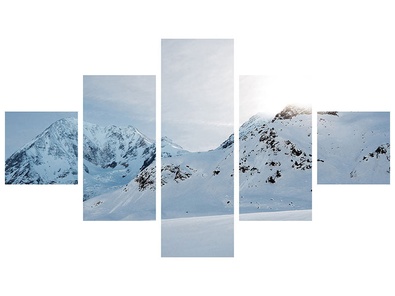 5-piece-canvas-print-snow-in-the-mountains