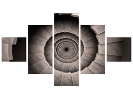 5-piece-canvas-print-stone-spiral-staircase