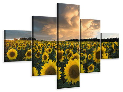 5-piece-canvas-print-sunflowers-in-sweden