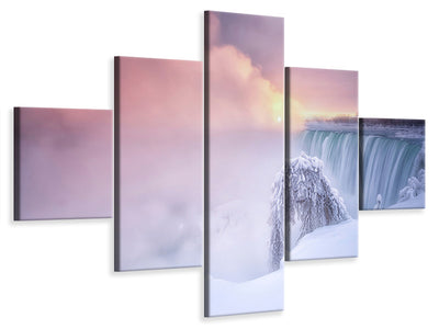 5-piece-canvas-print-sunrise-at-niagara-falls