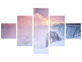 5-piece-canvas-print-sunrise-at-niagara-falls