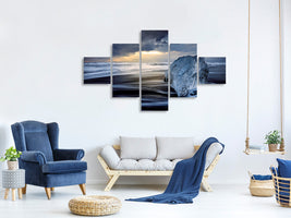 5-piece-canvas-print-sunrise-between-ice