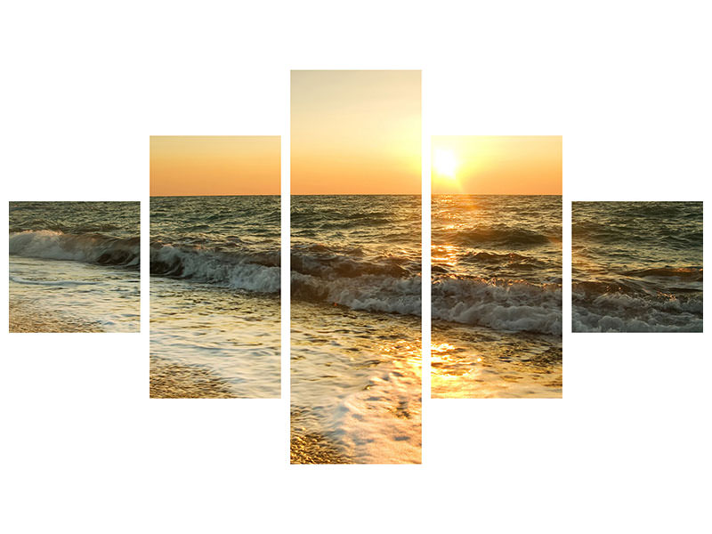 5-piece-canvas-print-sunset-at-sea