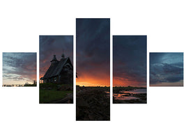 5-piece-canvas-print-the-old-church-on-the-coast-of-white-sea