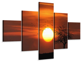 5-piece-canvas-print-the-sunset-on-the-horizon