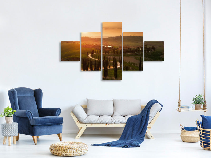 5-piece-canvas-print-tuscany-evening