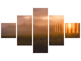 5-piece-canvas-print-tuscany-sunrising