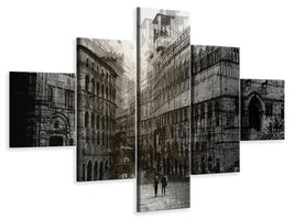 5-piece-canvas-print-walking-in-the-square