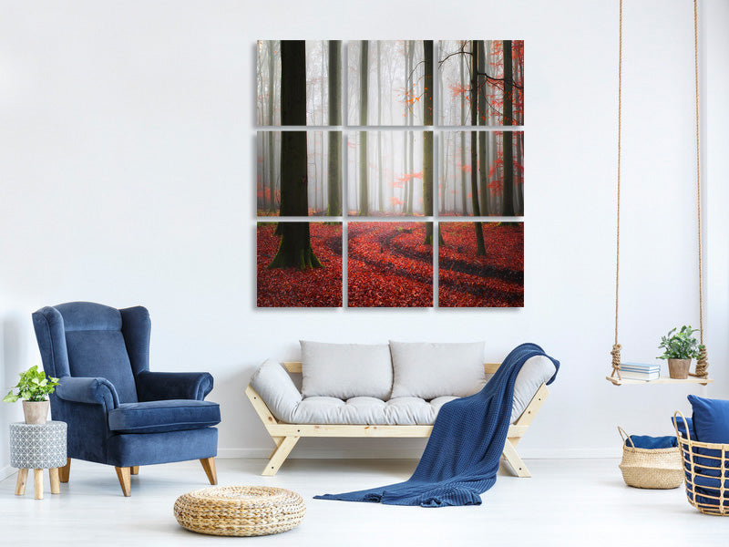 9-piece-canvas-print-autumnal-tracks