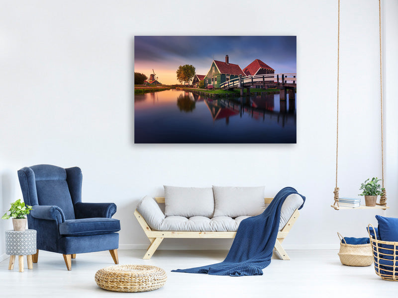 canvas-print-zaanse-schans-green-house