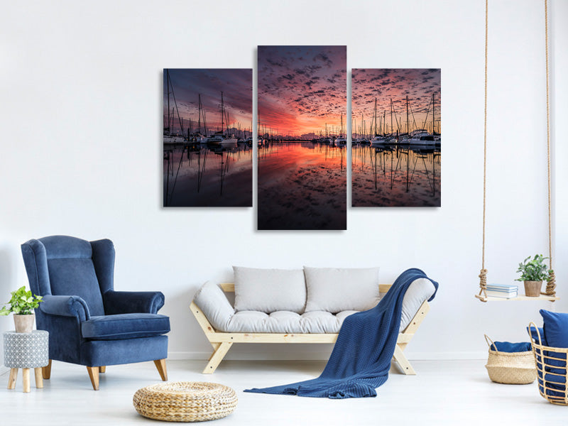 modern-3-piece-canvas-print-evening-mood-in-the-harbor