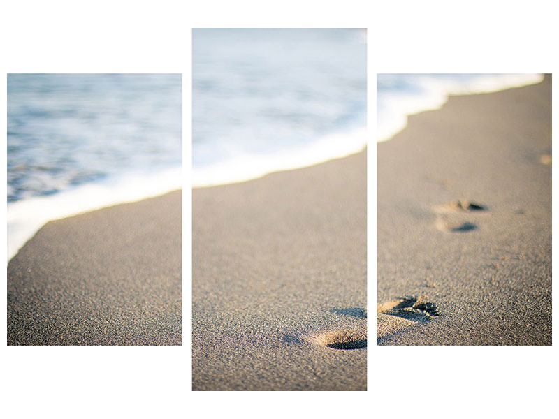 modern-3-piece-canvas-print-footprints-in-the-sand-on-the-beach