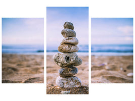 modern-3-piece-canvas-print-stone-pile-on-the-beach