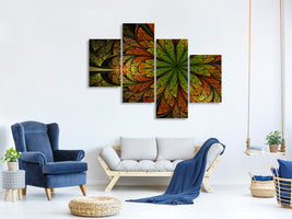 modern-4-piece-canvas-print-abstract-floral-pattern