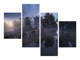 modern-4-piece-canvas-print-amsterdam-morning-ii