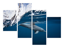 modern-4-piece-canvas-print-bottlenose-dolphin-turciops-aduncus