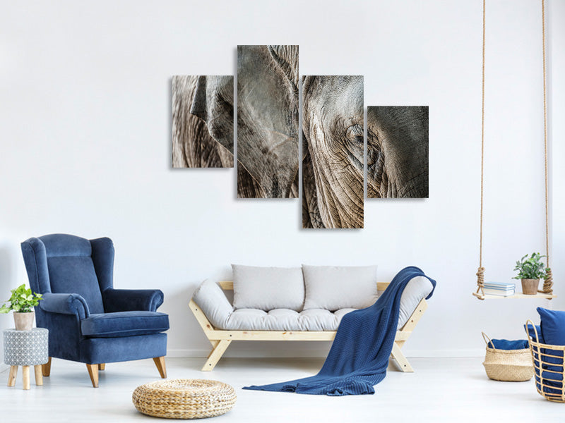 modern-4-piece-canvas-print-close-up-elephant