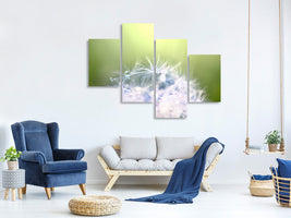 modern-4-piece-canvas-print-dandelion-xl-in-morning-dew