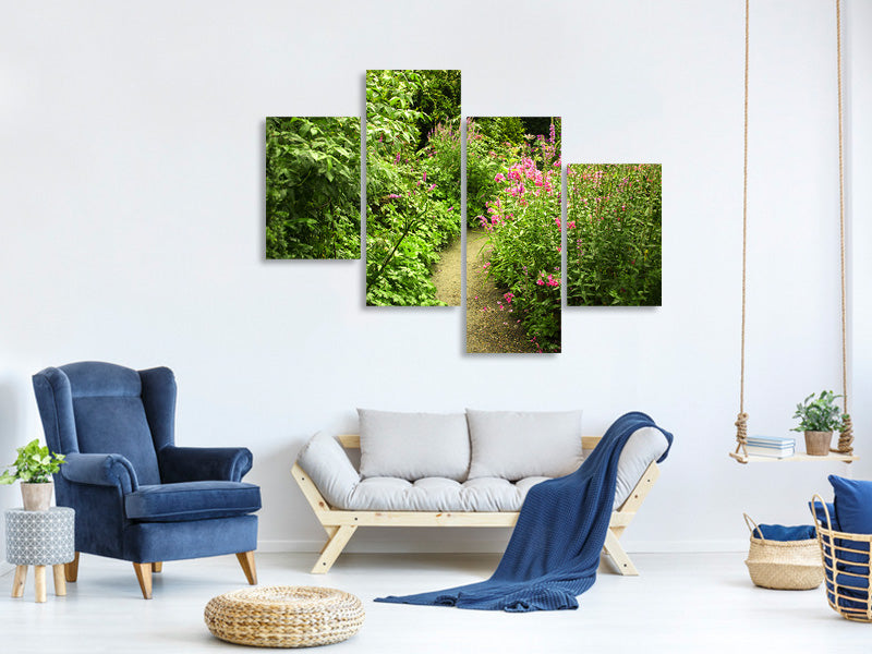 modern-4-piece-canvas-print-garden-path