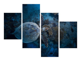 modern-4-piece-canvas-print-hawksbill-sea-turtle-ii