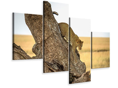 modern-4-piece-canvas-print-leopard-serengheti-tanzania