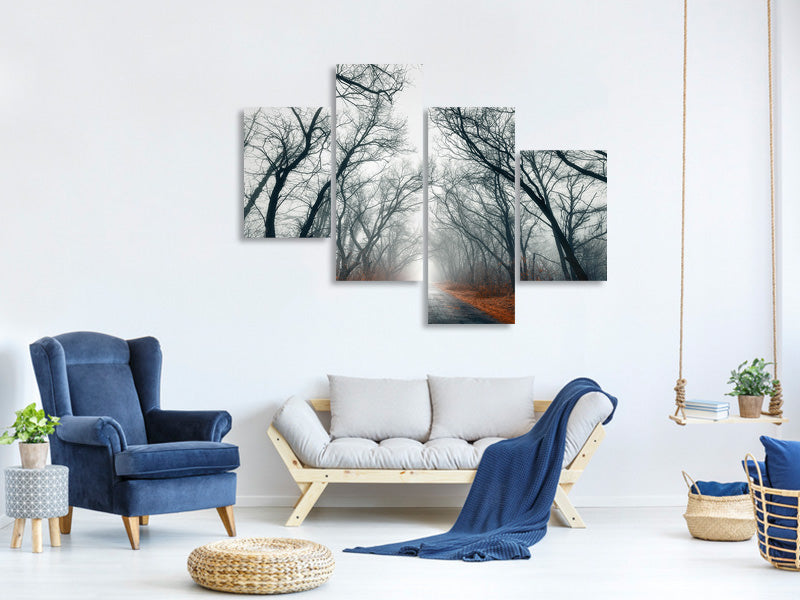 modern-4-piece-canvas-print-mysterious-mood-in-the-forest