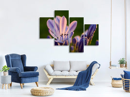 modern-4-piece-canvas-print-ornamental-lilies-with-morning-dew