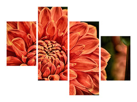 modern-4-piece-canvas-print-painting-of-a-dahlia