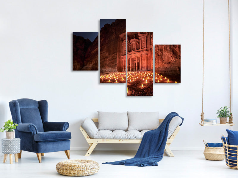 modern-4-piece-canvas-print-petra-by-night-ii