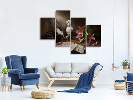 modern-4-piece-canvas-print-still-life-with-lily-and-bust