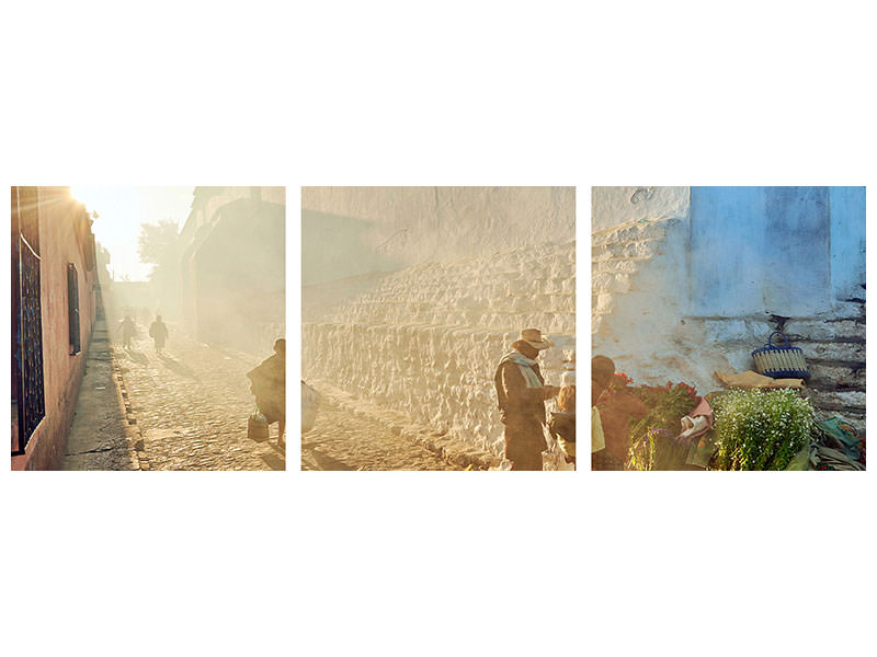 panoramic-3-piece-canvas-print-morning-in-city-chichicastenango